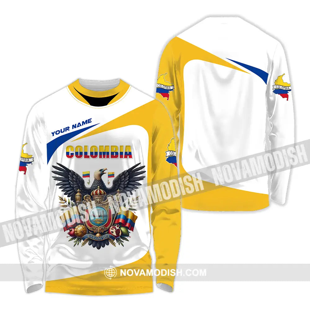 Unisex Shirt - Custom Text Shirt Colombia Long Sleeve Shirt / S T-shirt