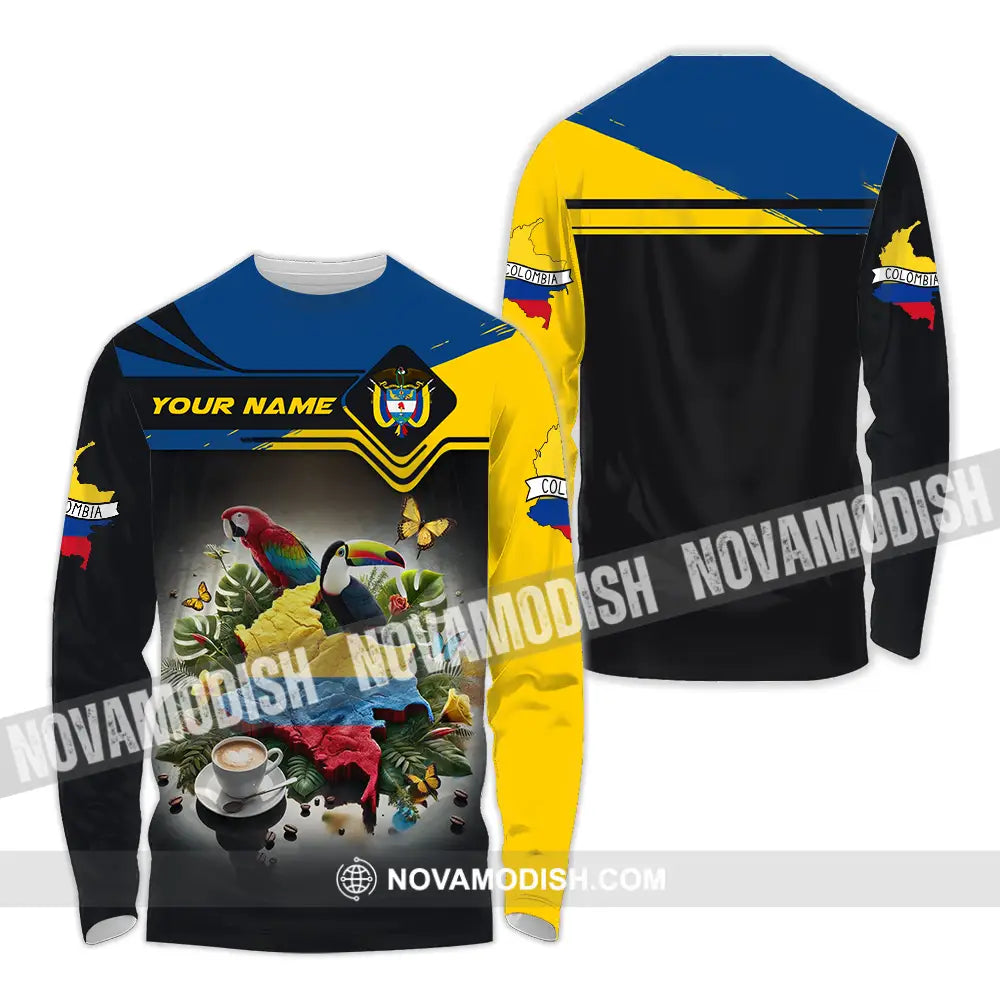Unisex Shirt - Custom Text Shirt Colombia Long Sleeve Shirt / S T-shirt