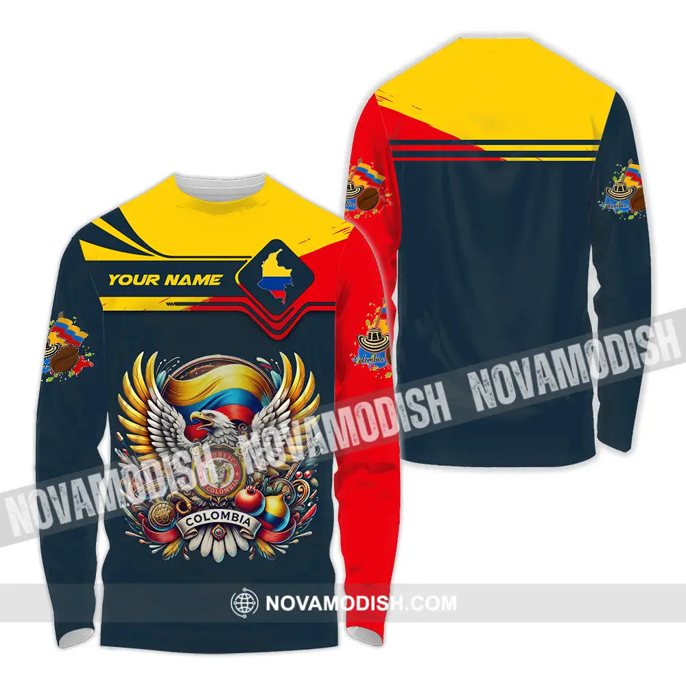 Unisex Shirt - Custom Text Shirt Colombia Long Sleeve Shirt / S T-shirt