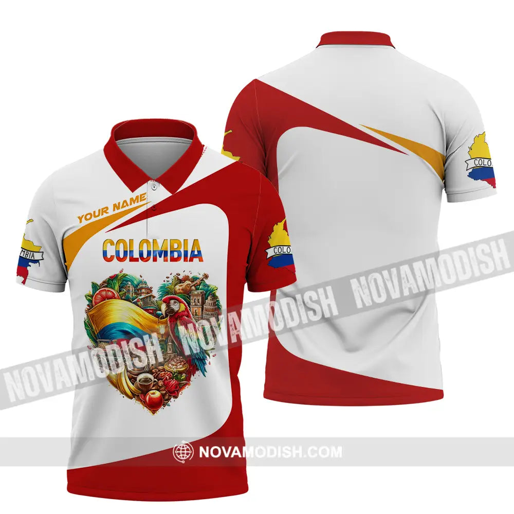 Unisex Shirt - Custom Text Shirt Colombia Polo Shirt / S T-shirt