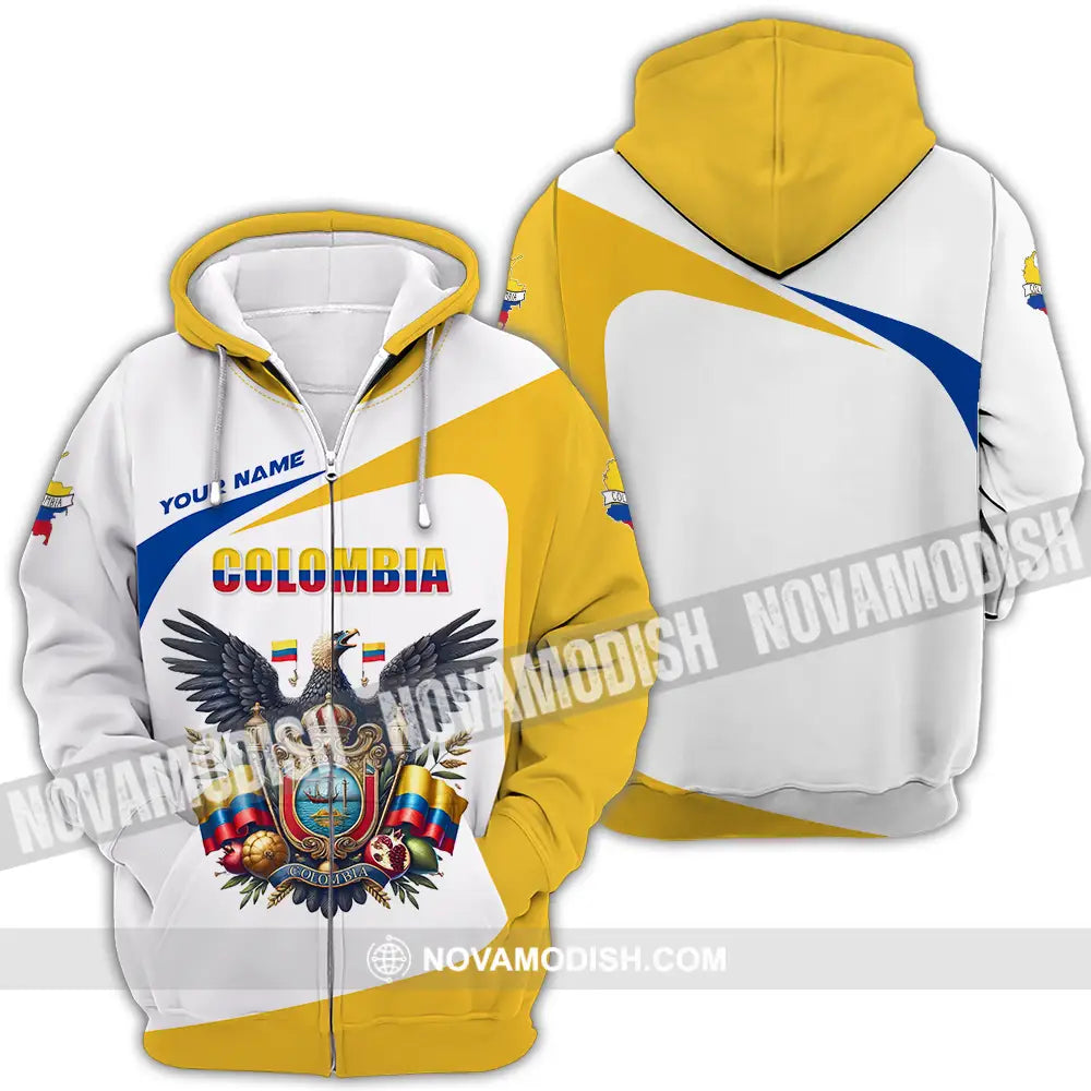 Unisex Shirt - Custom Text Shirt Colombia Zipper Hoodie / S T-shirt