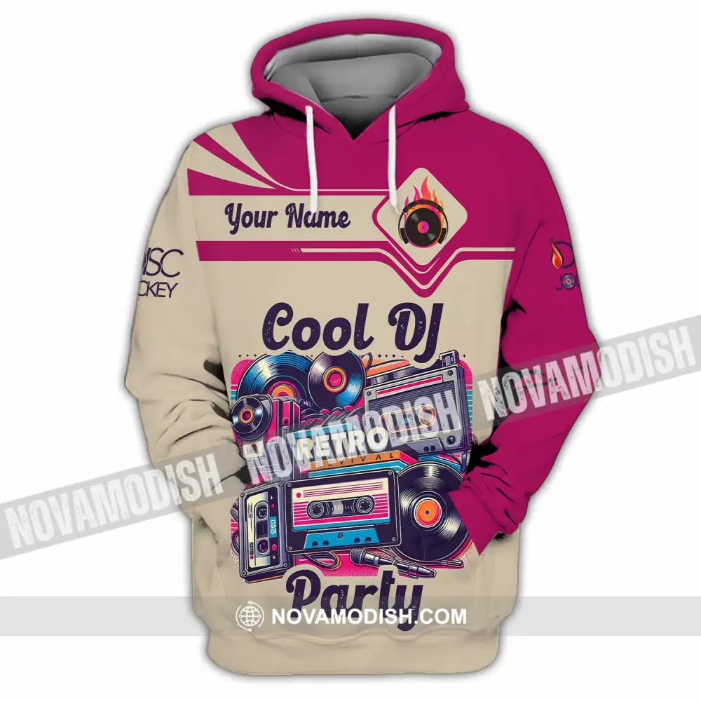 Unisex Shirt - Custom Text Shirt Cool DJ Retro Party Shirt Hoodie / S T-shirt