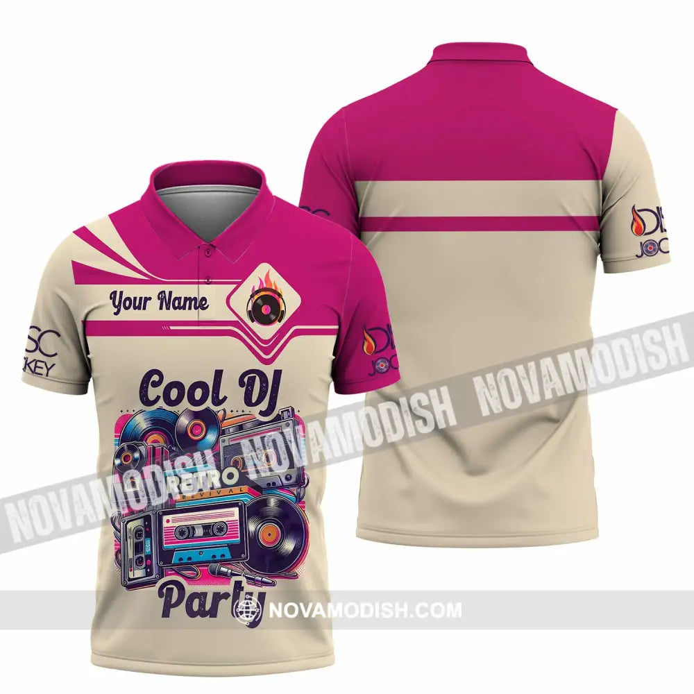 Unisex Shirt - Custom Text Shirt Cool DJ Retro Party Shirt Polo Shirt / S T-shirt