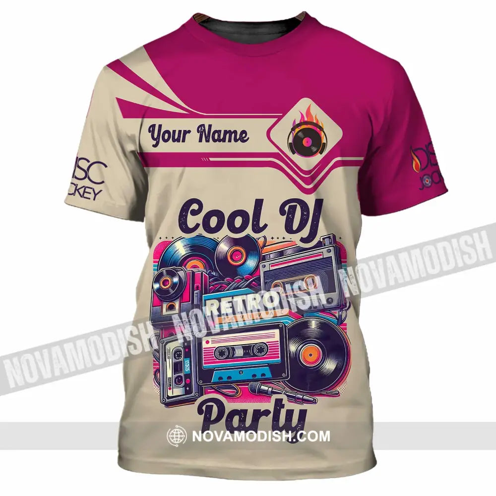 Unisex Shirt - Custom Text Shirt Cool DJ Retro Party Shirt T-Shirt / S T-shirt
