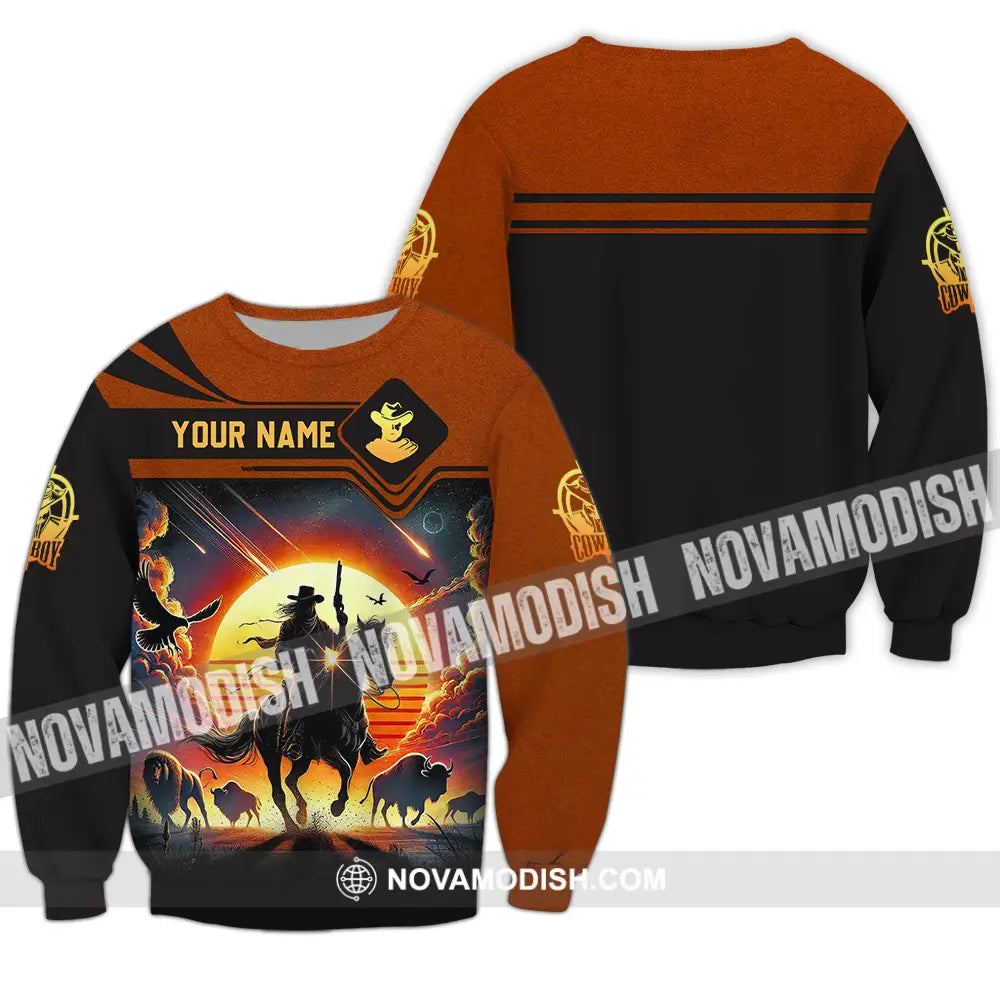 Unisex Shirt - Custom Text Cowboy Shirt Long Sleeve / S T-shirt