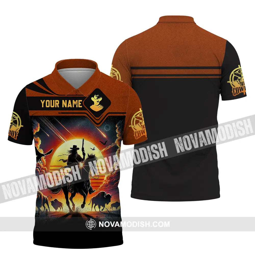 Unisex Shirt - Custom Text Cowboy Shirt Polo Shirt / S T-shirt