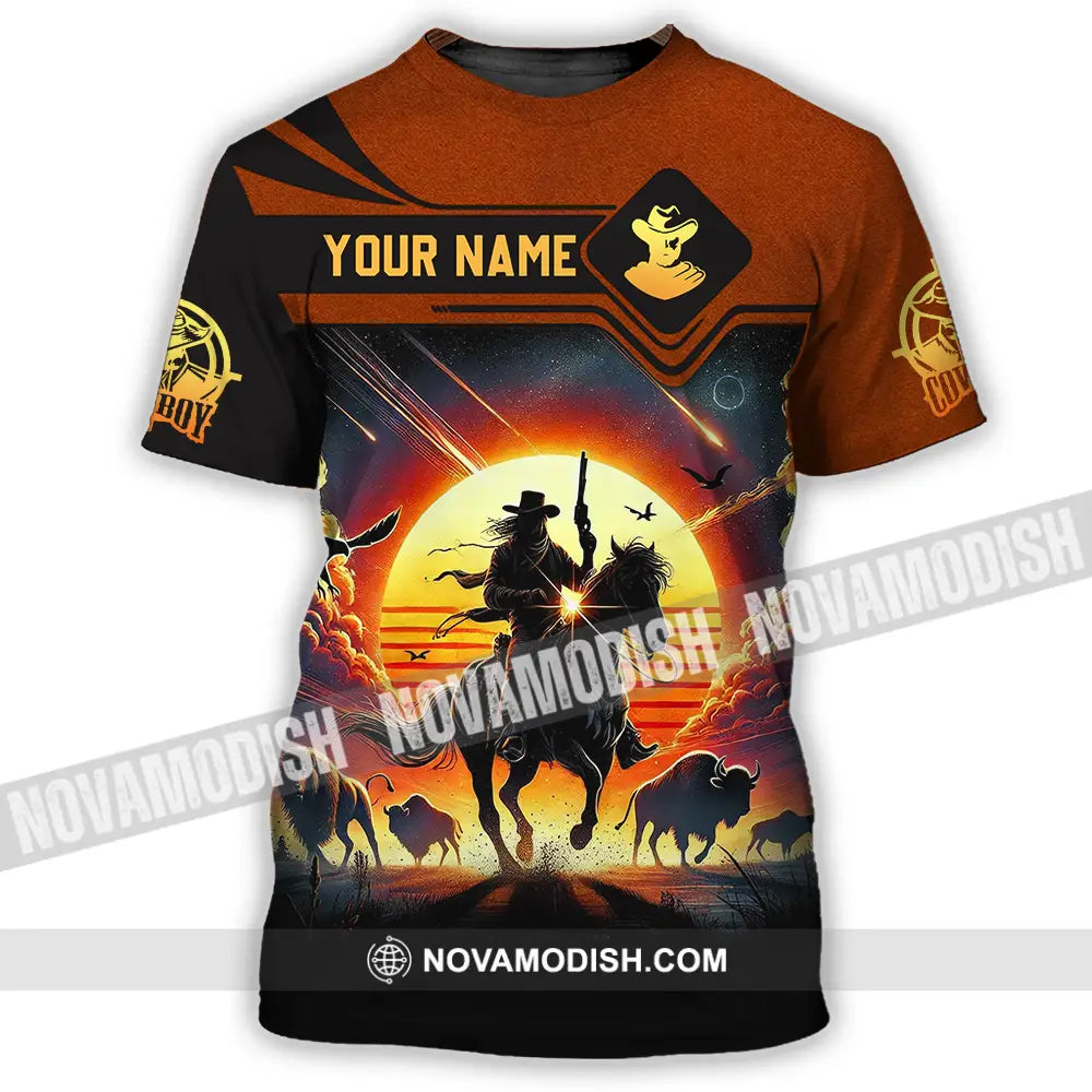 Unisex Shirt - Custom Text Cowboy Shirt T-Shirt / S T-shirt