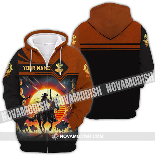 Unisex Shirt - Custom Text Cowboy Shirt Zipper Hoodie / S T-shirt