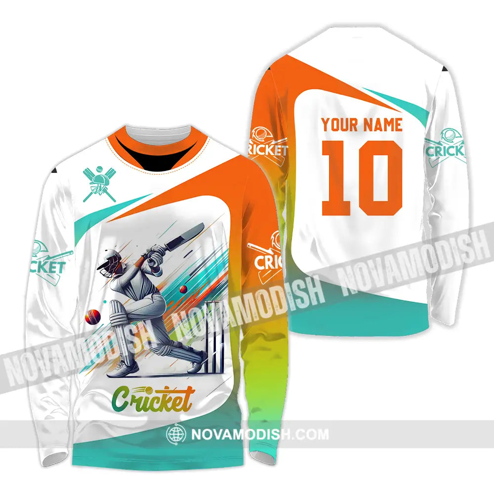 Unisex Shirt - Custom Text Shirt Cricket Shirt Long Sleeve Shirt / S T-shirt