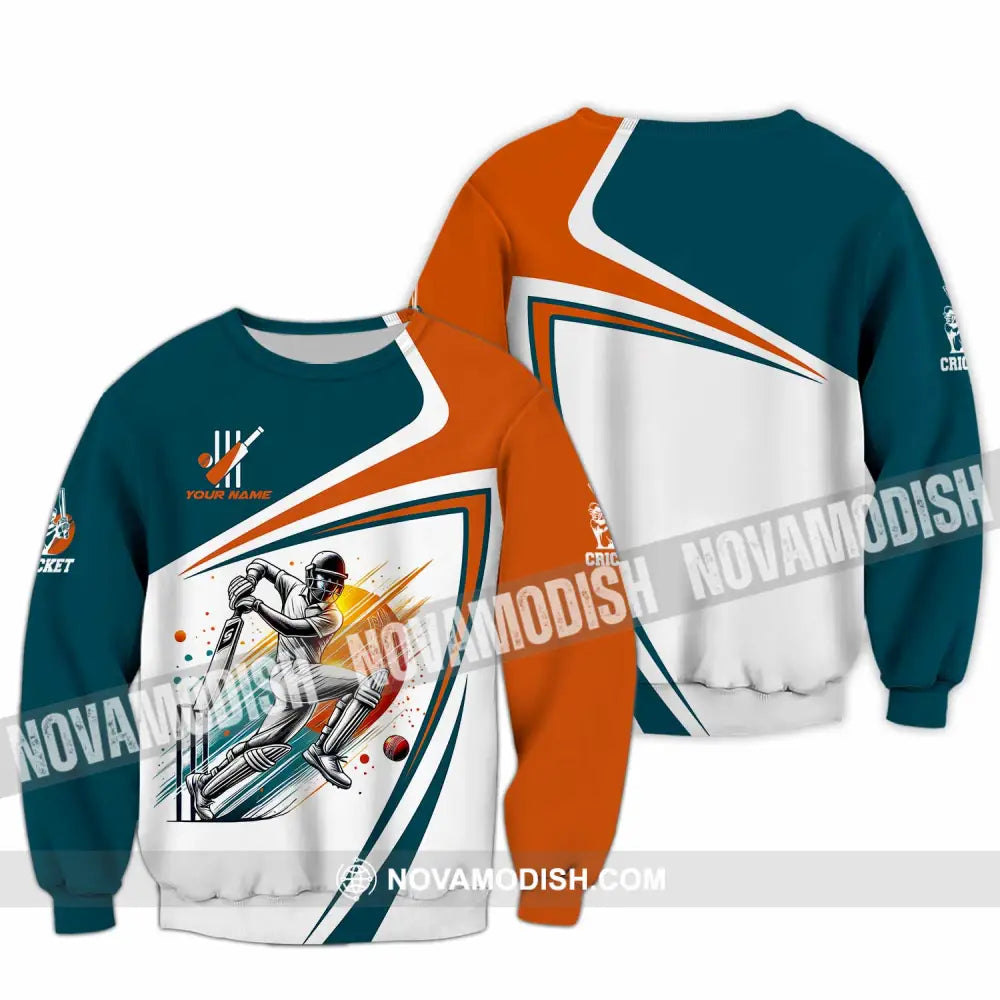 Unisex Shirt - Custom Text Cricket Long Sleeve / S T-Shirt