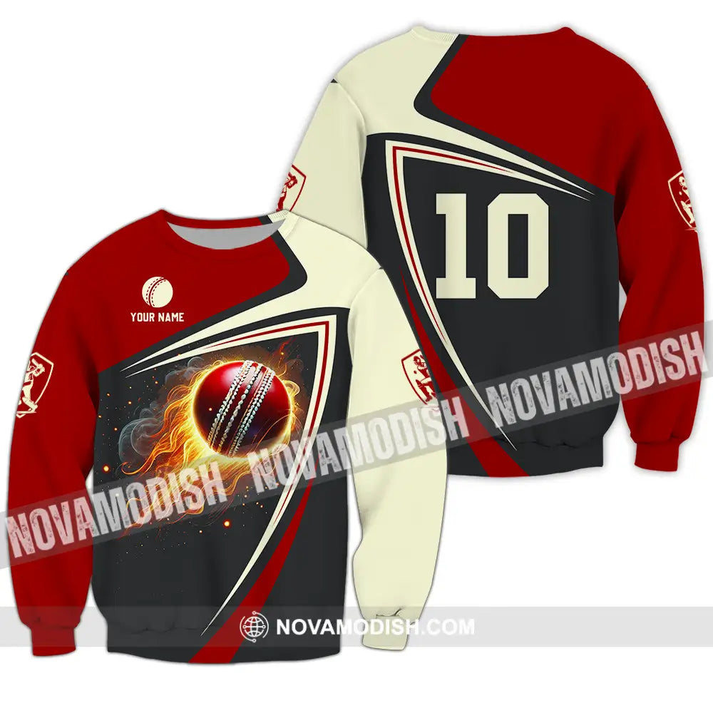 Unisex Shirt - Custom Text Shirt Cricket Shirt Long Sleeve / S T-shirt