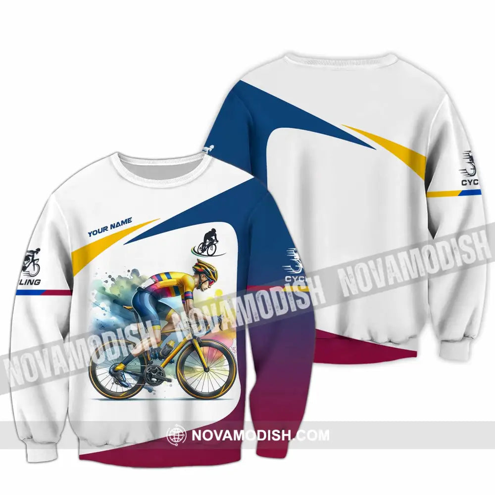 Unisex Shirt - Custom Text Cycling Long Sleeve / S T-Shirt