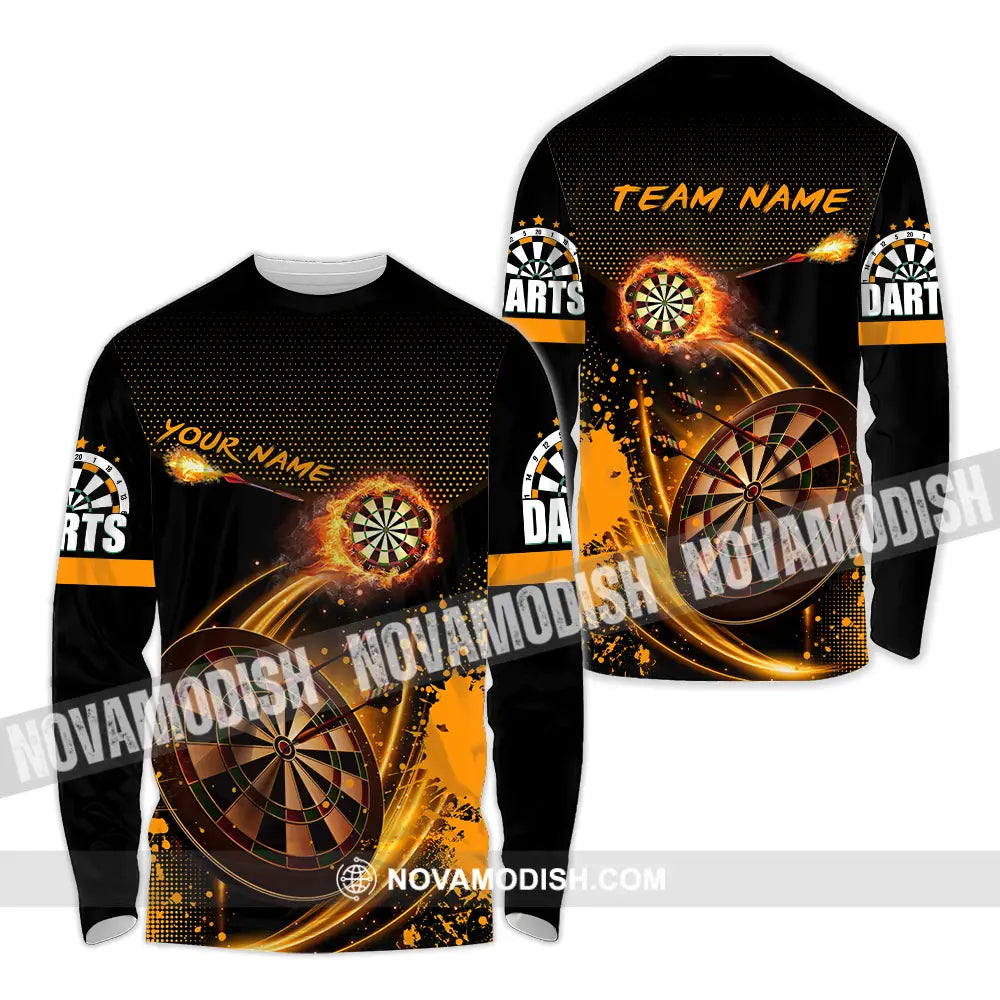 Unisex Shirt - Custom Text Shirt Dart Shirt Long Sleeve Shirt / S T-shirt