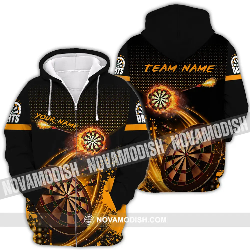 Unisex Shirt - Custom Text Shirt Dart Shirt Zipper Hoodie / S T-shirt