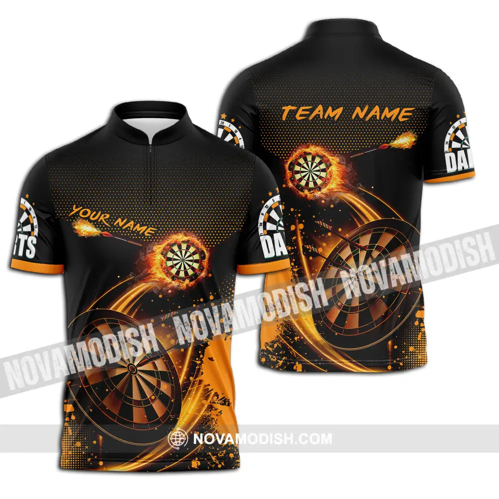 Unisex Shirt - Custom Text Shirt Dart Shirt Zipper Polo Shirt / S T-shirt