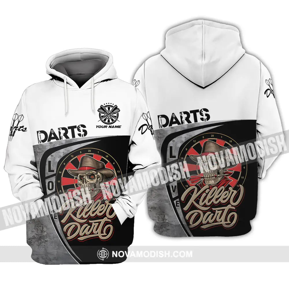 Unisex Shirt - Custom Text Darts Player Sport Shirt Killer Hoodie / S T-shirt