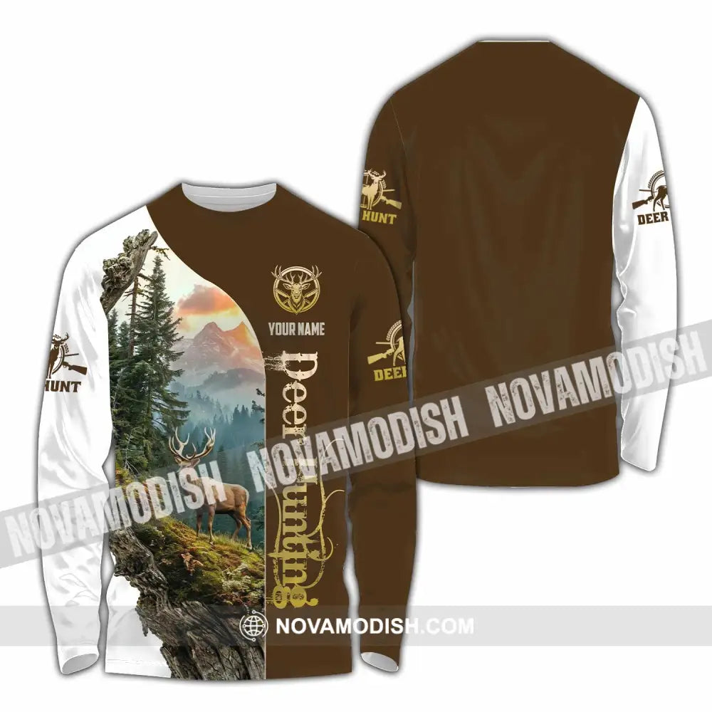 Unisex Shirt - Custom Text Shirt Deer Hunting Long Sleeve Shirt / S T-shirt