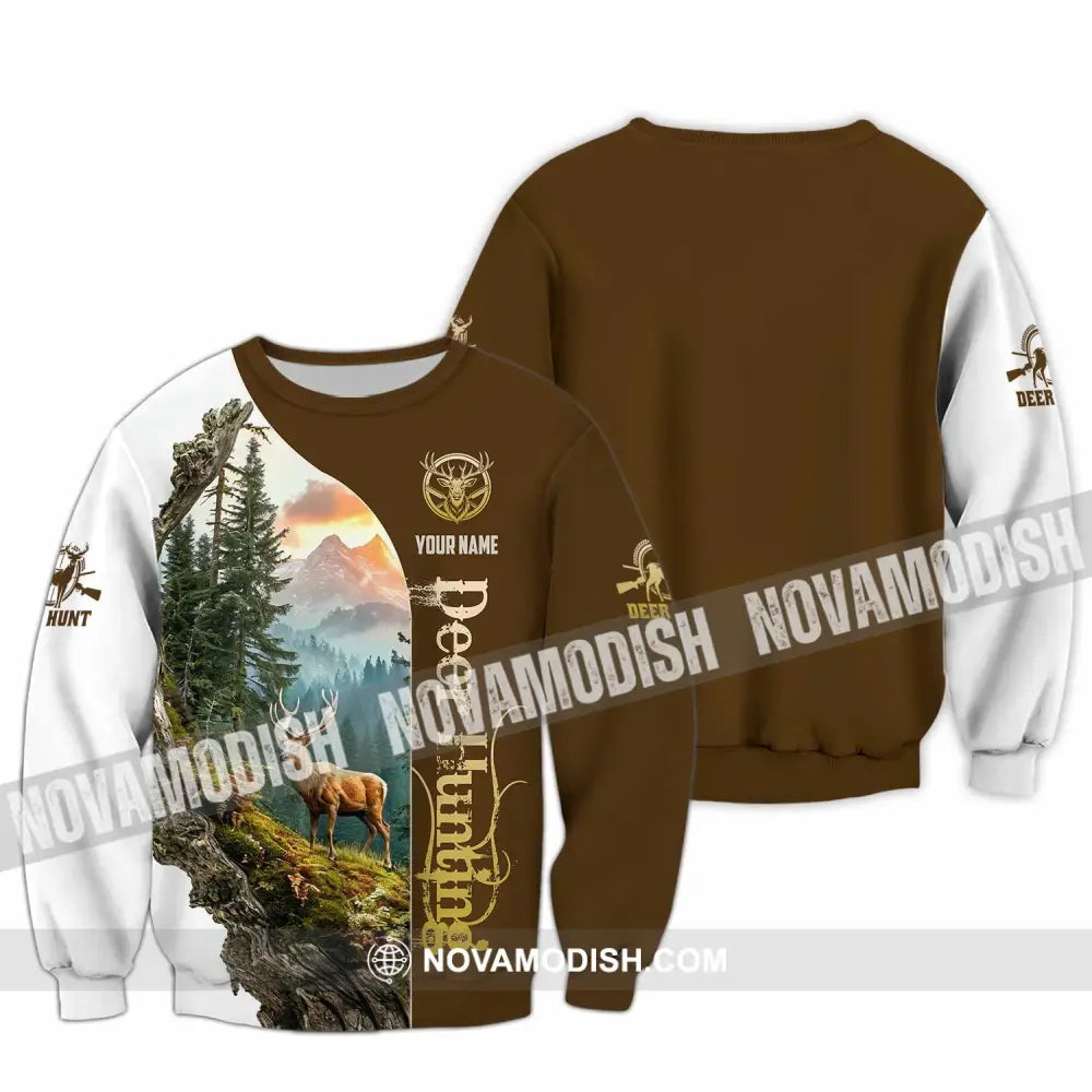 Unisex Shirt - Custom Text Shirt Deer Hunting Long Sleeve / S T-shirt