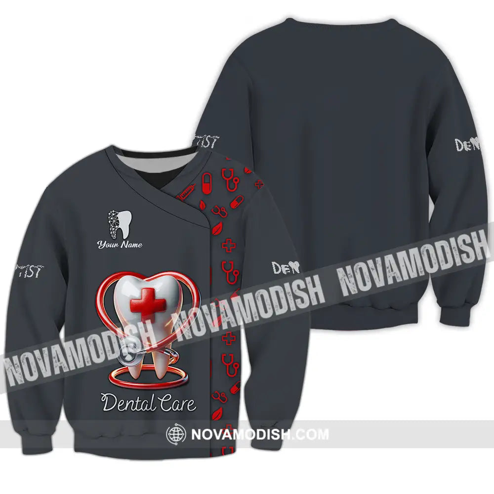 Unisex Shirt - Custom Text Shirt Dental Care Long Sleeve / S T-shirt