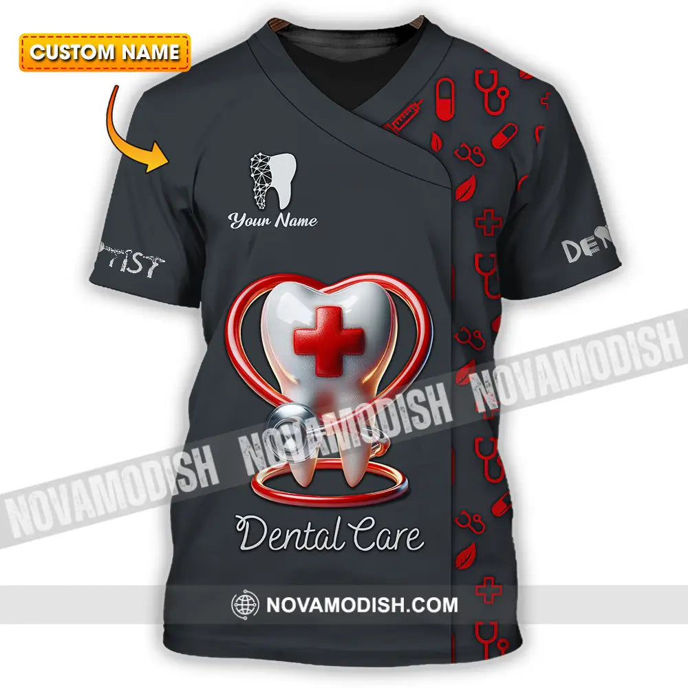 Unisex Shirt - Custom Text Shirt Dental Care T-shirt