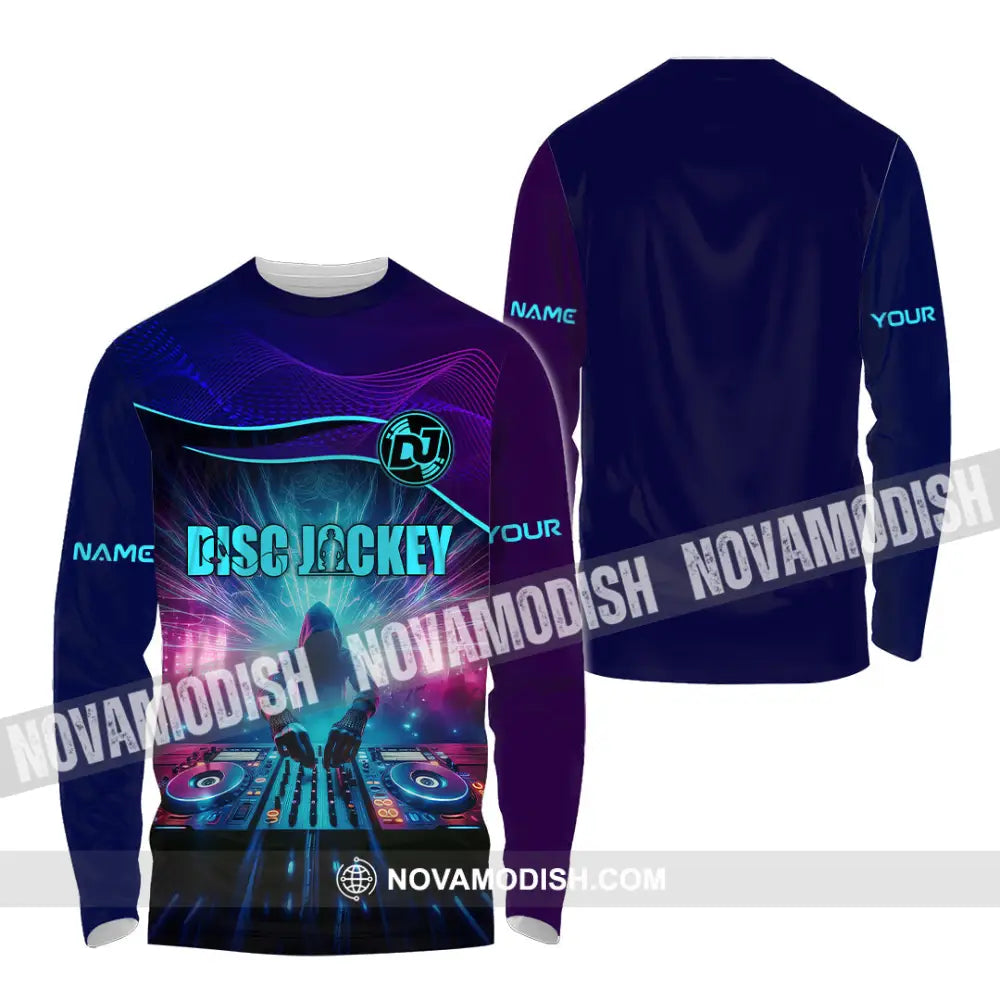 Unisex Shirt - Custom Text Dis Jockey Long Sleeve / S T-Shirt
