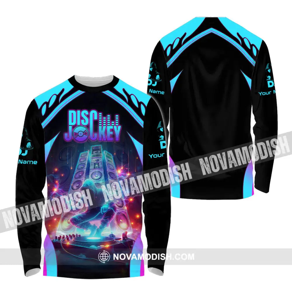 Unisex Shirt - Custom Text Dis Jockey Long Sleeve / S T-Shirt