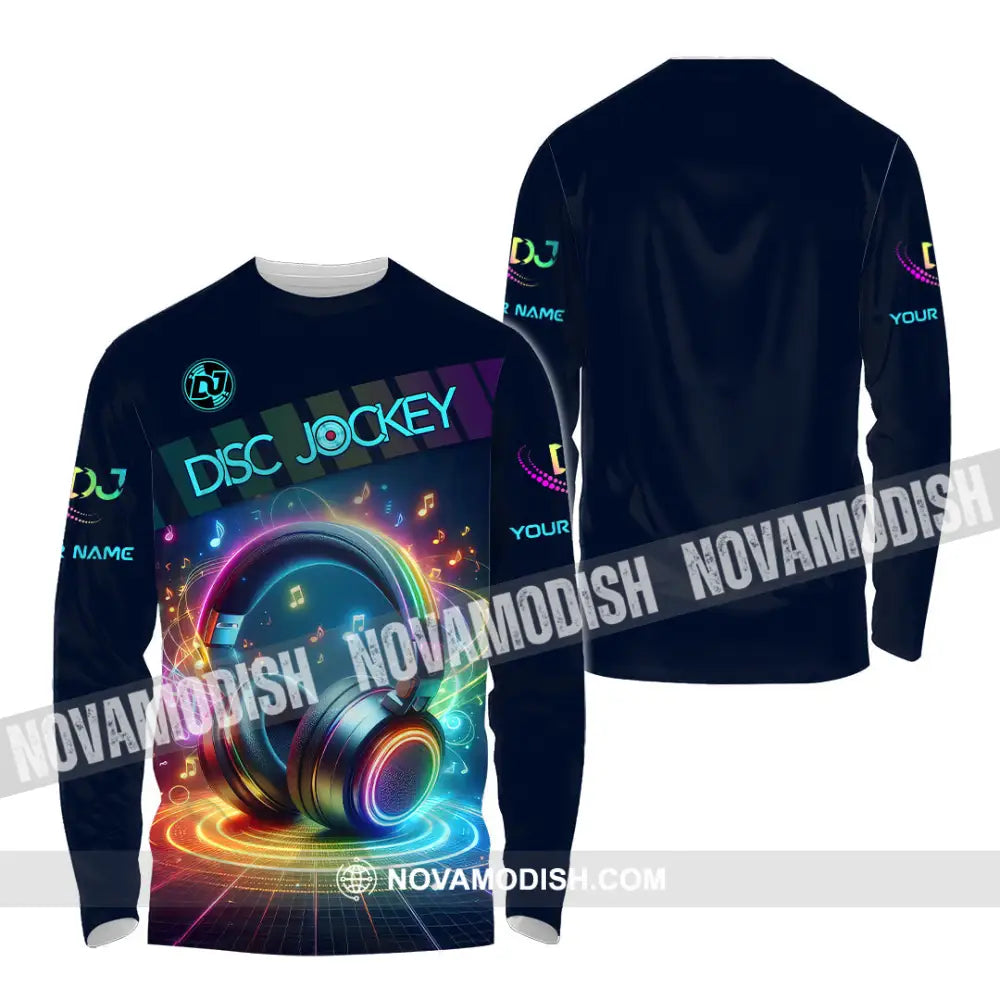 Unisex Shirt - Custom Text Dis Jockey Long Sleeve / S T-Shirt