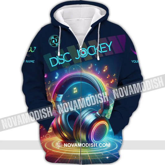Unisex Shirt - Custom Text Dis Jockey Zipper Hoodie / S T-Shirt