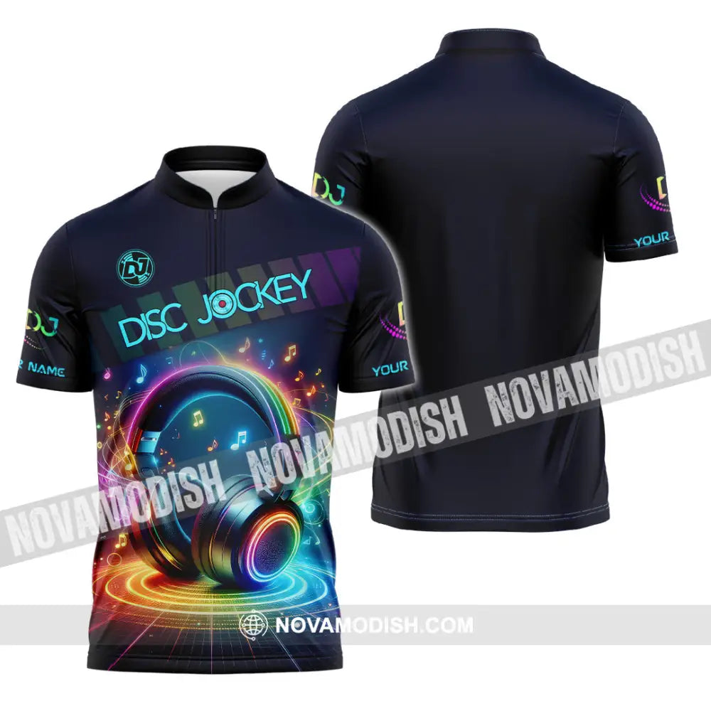 Unisex Shirt - Custom Text Dis Jockey Zipper Polo / S T-Shirt