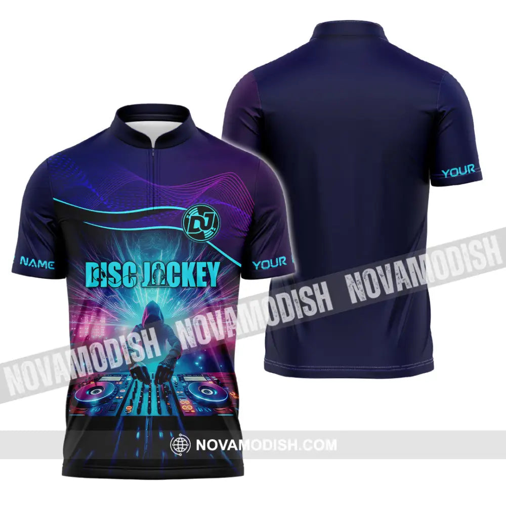 Unisex Shirt - Custom Text Dis Jockey Zipper Polo / S T-Shirt