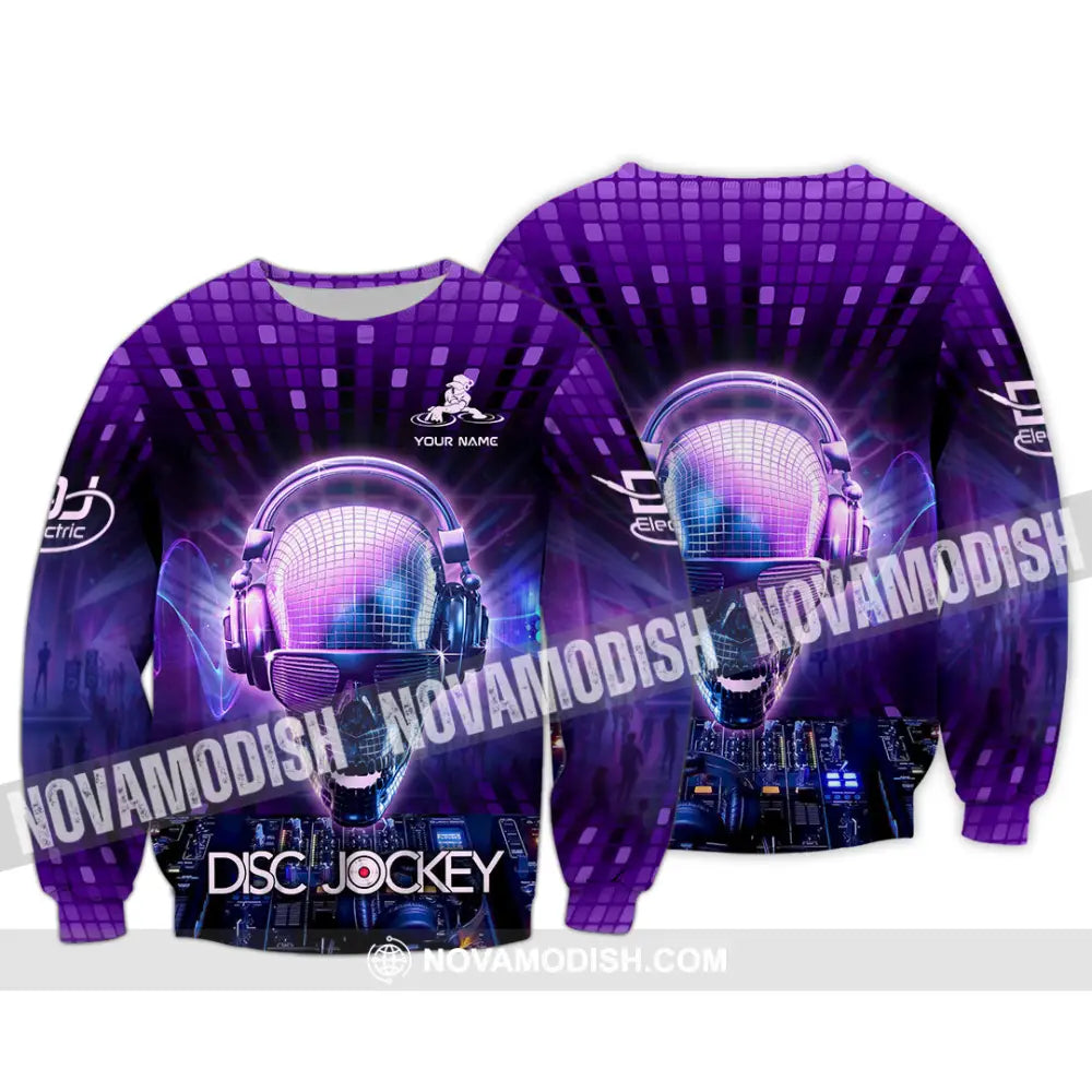Unisex Shirt - Custom Text Disc Jockey Long Sleeve / S T-Shirt