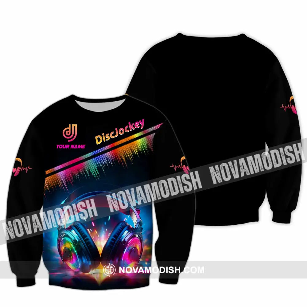 Unisex Shirt - Custom Text Disc Jockey Long Sleeve / S T-Shirt