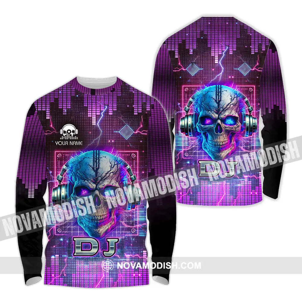Unisex Shirt - Custom Text Disc Jockey Long Sleeve / S T-Shirt