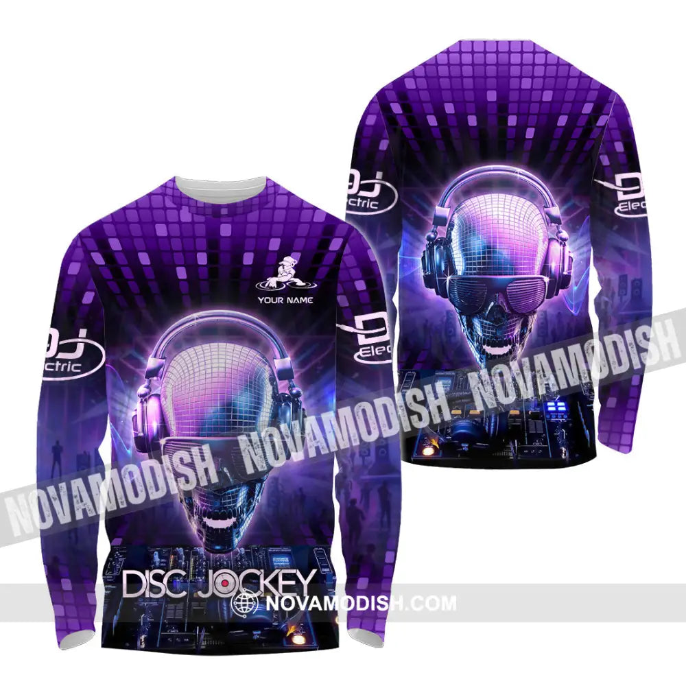 Unisex Shirt - Custom Text Disc Jockey Long Sleeve / S T-Shirt