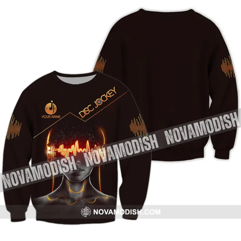 Unisex Shirt - Custom Text Disc Jockey Long Sleeve / S T-Shirt