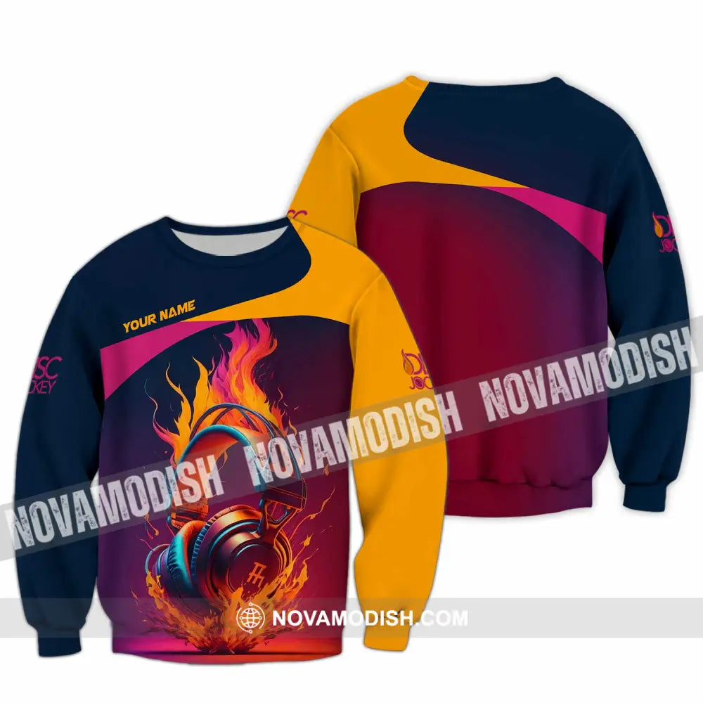 Unisex Shirt - Custom Text Disc Jockey Long Sleeve / S T-Shirt