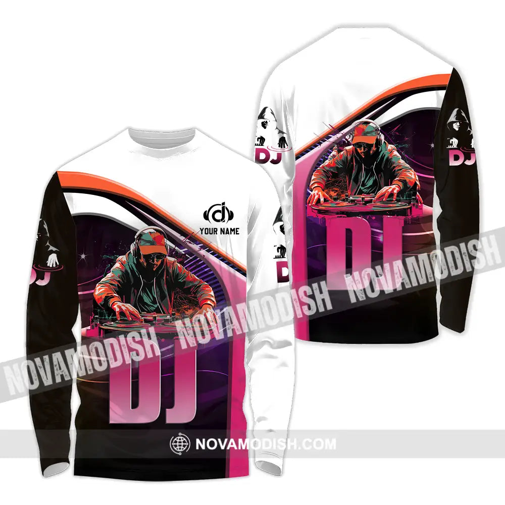 Unisex Shirt - Custom Text Shirt Disc Jockey Long Sleeve Shirt / S T-shirt