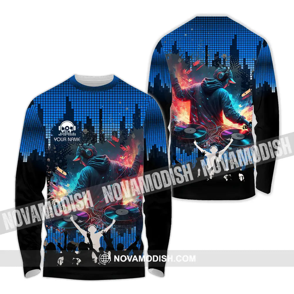 Unisex Shirt - Custom Text Disc Jockey Long Sleeve / S T-Shirt
