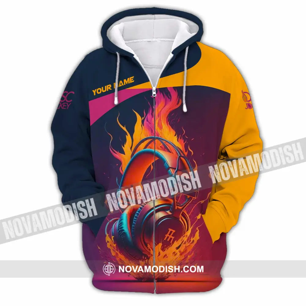 Unisex Shirt - Custom Text Disc Jockey Zipper Hoodie / S T-Shirt