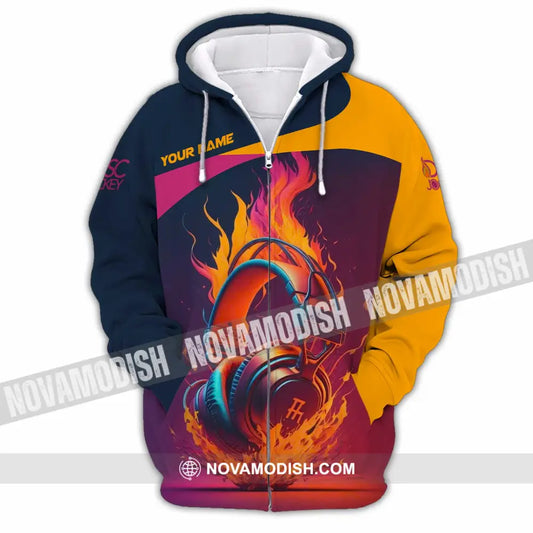 Unisex Shirt - Custom Text Disc Jockey Zipper Hoodie / S T-Shirt