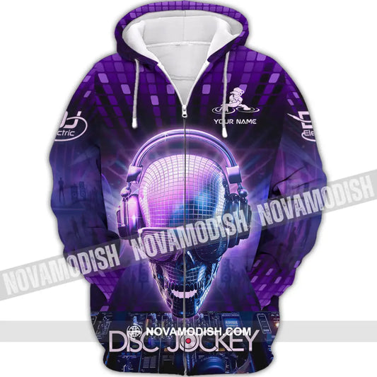 Unisex Shirt - Custom Text Disc Jockey Zipper Hoodie / S T-Shirt