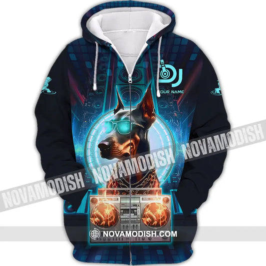 Unisex Shirt - Custom Text Disc Jockey Zipper Hoodie / S T-Shirt