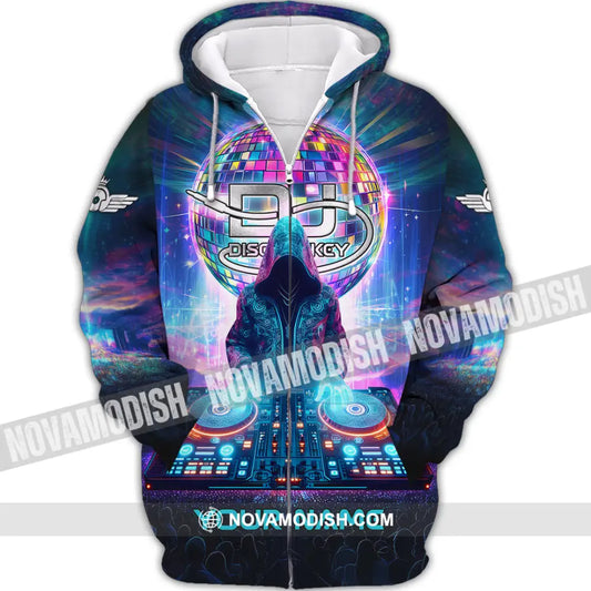 Unisex Shirt - Custom Text Disc Jockey Zipper Hoodie / S T-Shirt