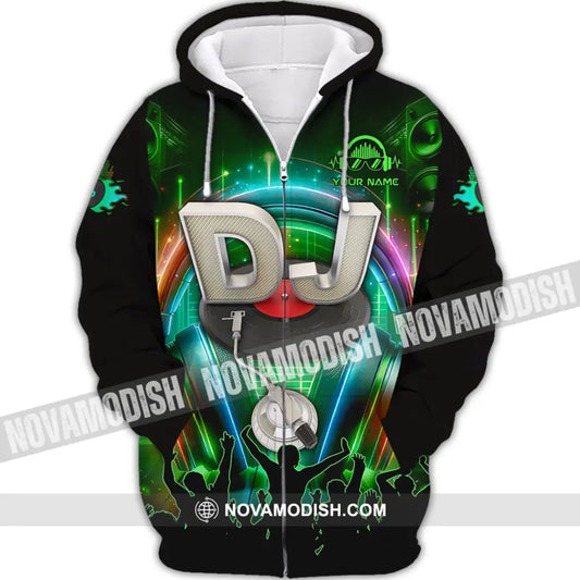 Unisex Shirt - Custom Text Shirt Disc Jockey Shirt Zipper Hoodie / S T-shirt