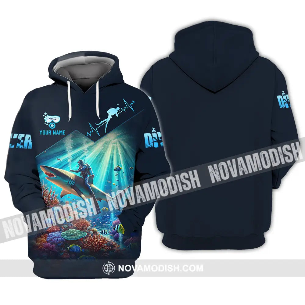 Unisex Shirt - Custom Text Shirt Diver Lover Hoodie / S T-shirt