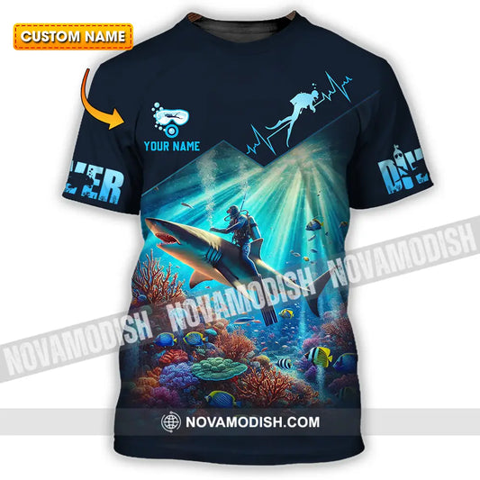 Unisex Shirt - Custom Text Shirt Diver Lover T-shirt