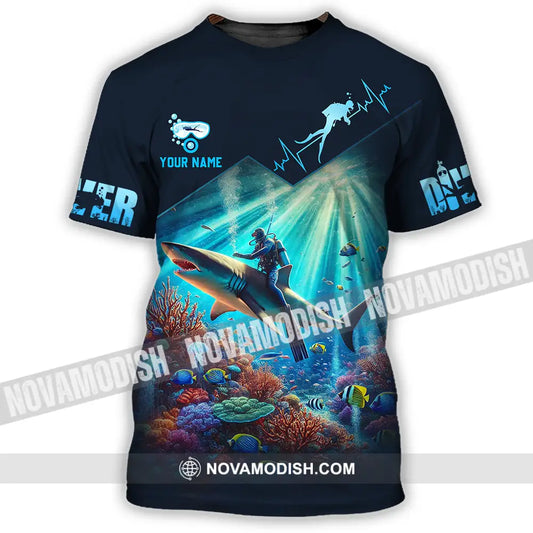 Unisex Shirt - Custom Text Shirt Diver Lover T-Shirt / S T-shirt