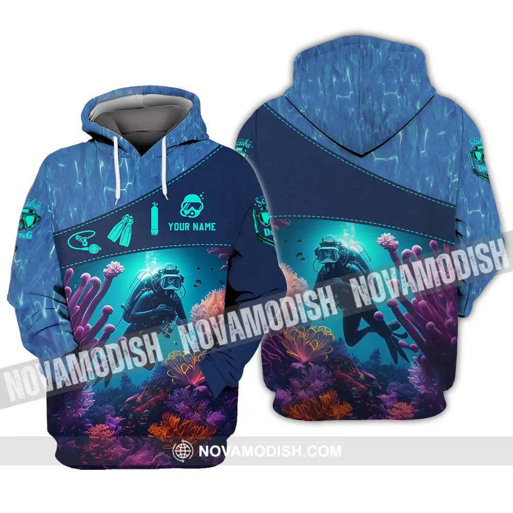 Unisex Shirt - Custom Text Shirt Diving Hoodie / S T-shirt