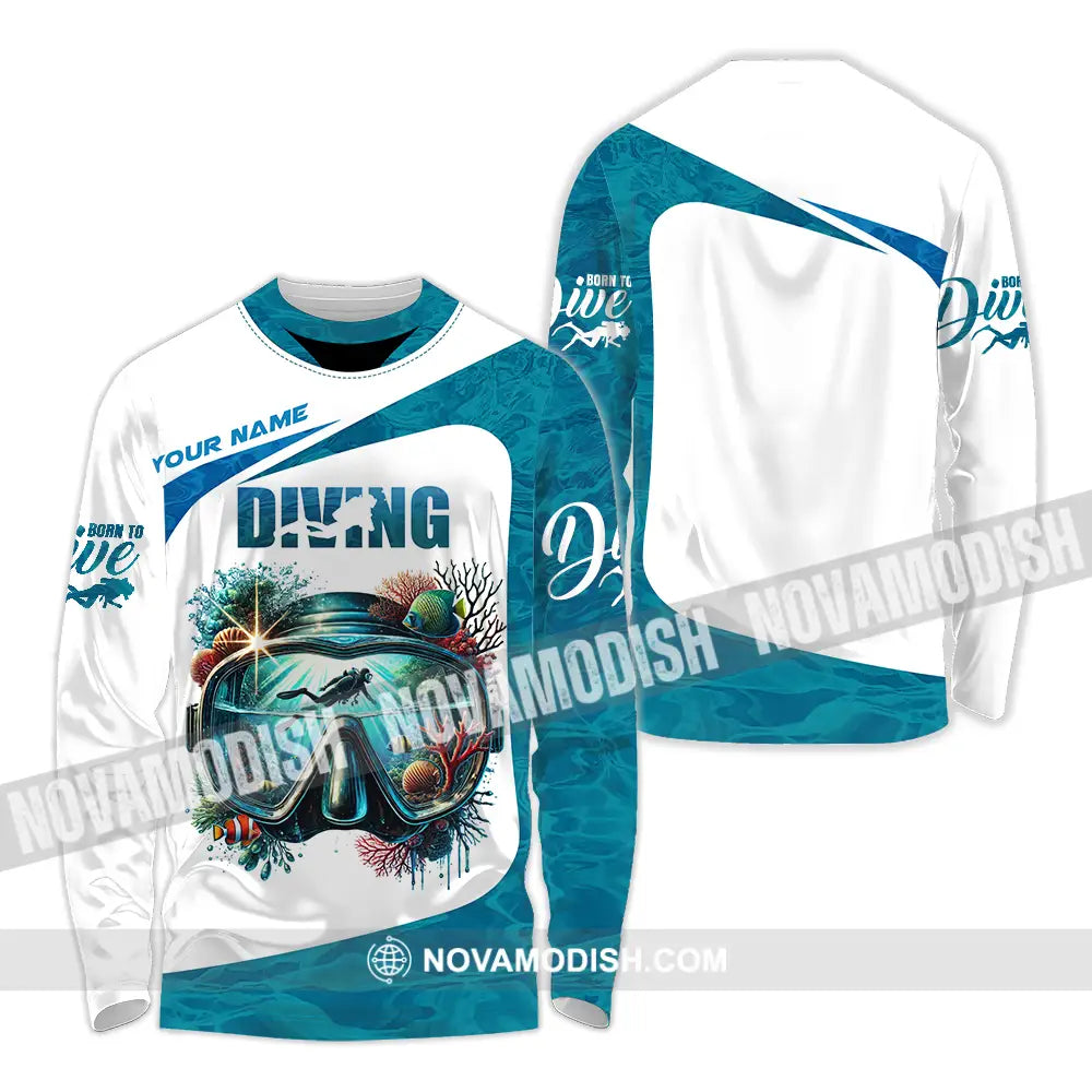Unisex Shirt - Custom Text Shirt Diving Long Sleeve Shirt / S T-shirt