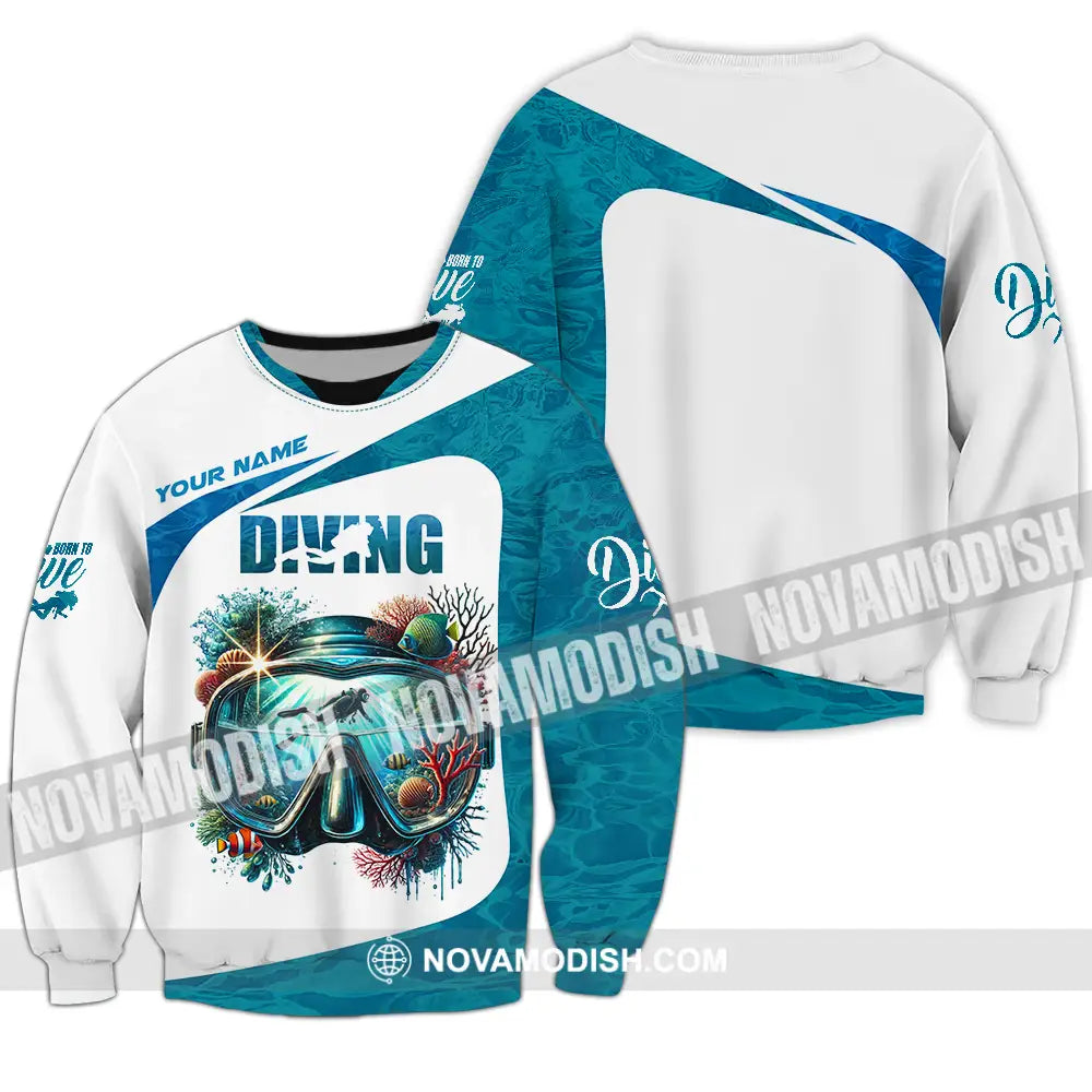 Unisex Shirt - Custom Text Shirt Diving Long Sleeve / S T-shirt